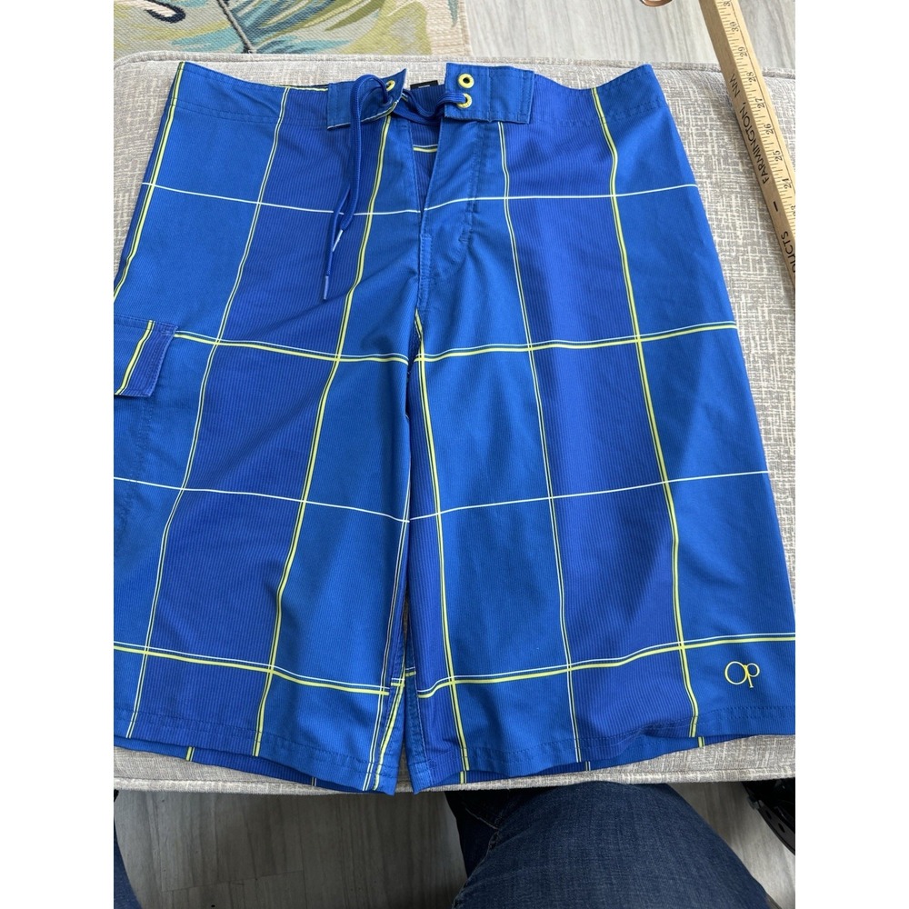 OP Ocean Pacific Swim Shorts Blue yellow With Pocket Size 32